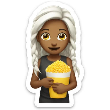 Girl holding elote sticker