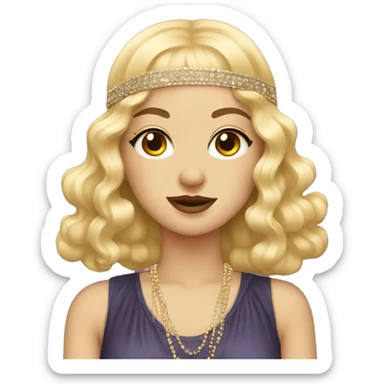 Flapper with long blonde hair  sticker