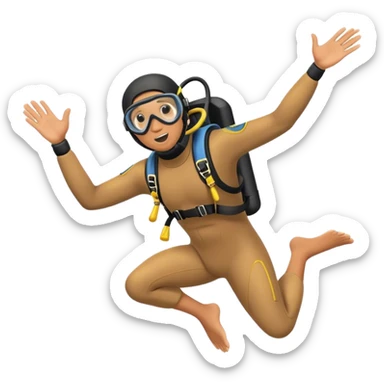 scuba diver jumping from plane sticker