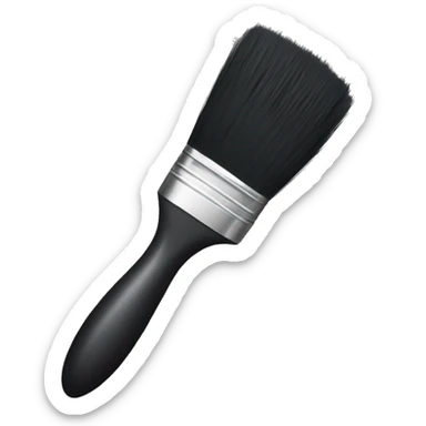 Black art brush sticker