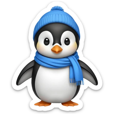 penguin with different scarf single-color  sticker