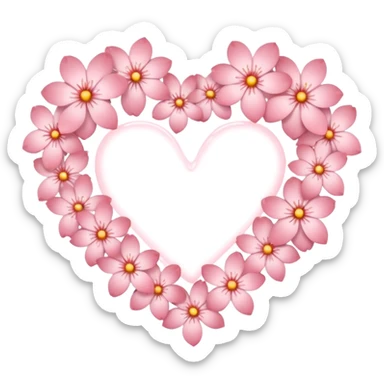 sakura heart with a soft glow sticker