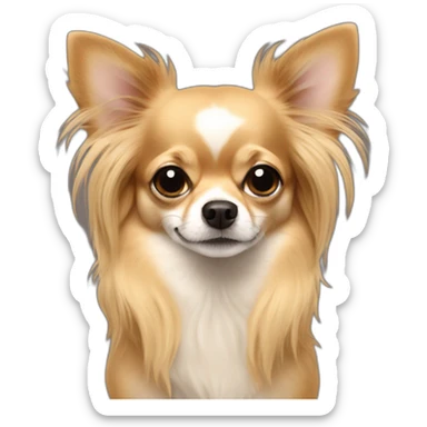 Long hair sand chihuahua gay love sticker