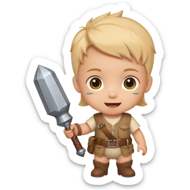 Make a baby holding a rpg sticker