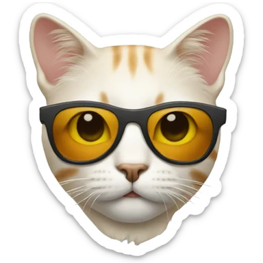 Cat with sunglasses sticker
