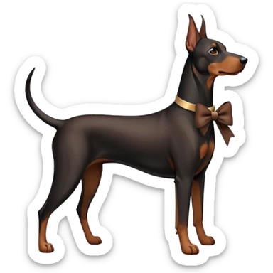 make a doberman eith a bown sticker