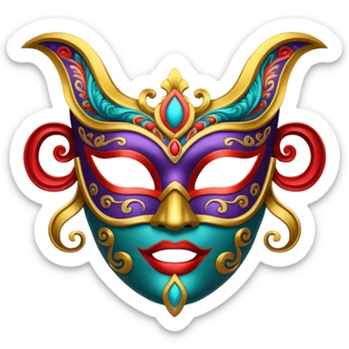 Please generate a multicolored mask. sticker