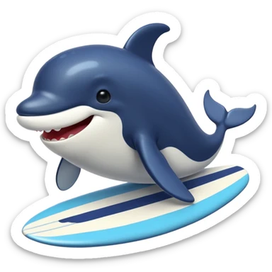 surfing whale sticker