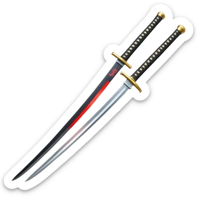 Katana sword with black handle sticker