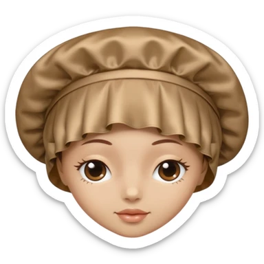 Silk sleep Bonnet emoji light brown skin  sticker