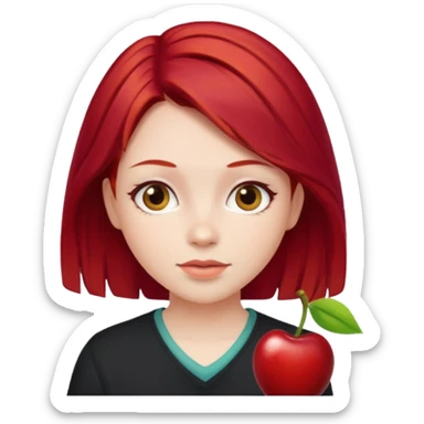 Cherry red hair girl sticker