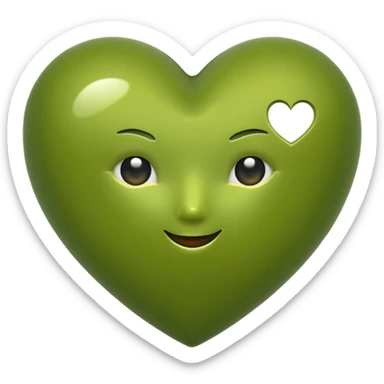  green heart olive sticker