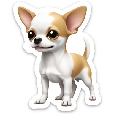 tricolor chihuahua with white body and spot on butt  sticker