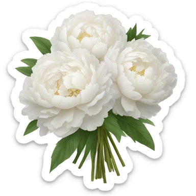 White peonies bouquet sticker