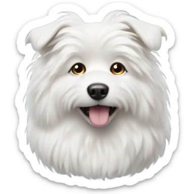 white fluffy dog sticker