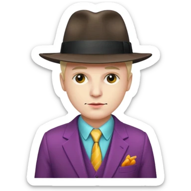 Retro Mobster with colored suits and hats without cigar sticker