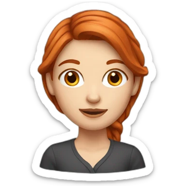 cute redhead caucasian woman sticker