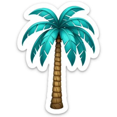 Teal palm tree sticker