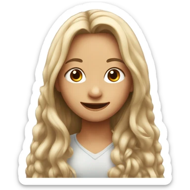 smiling girl with long hair  sticker
