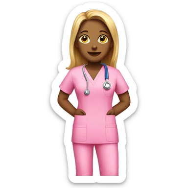Pink medical scrubs  sticker