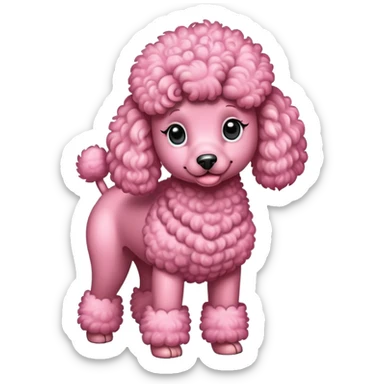 a pink poodle  sticker