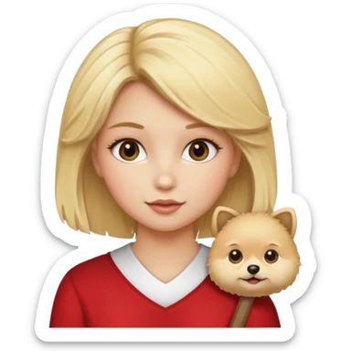 Girl blonde with pom sticker