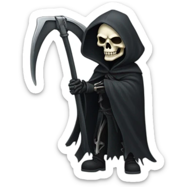 grim reaper scythe and crossbone sticker