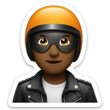 Boy with a biker helmet on  sticker