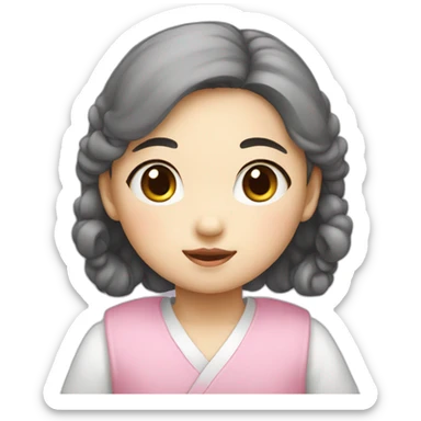 little cute Korean girl sticker