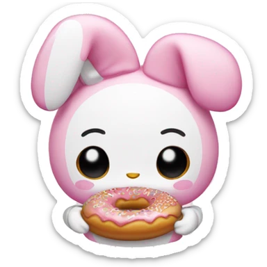 my melody eating a donut sticker