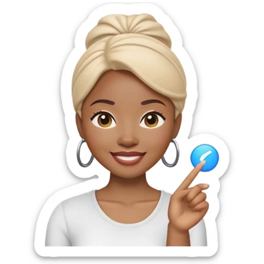 Apple Memoji emoji of a Black woman with light skin tone, cheerful face, no accessories sticker