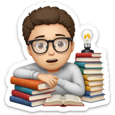 digital media student stressing in exam season sticker