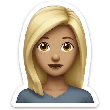 girl with blonde hai sticker