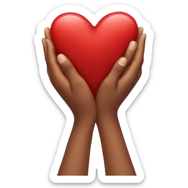 Heart in hands sticker