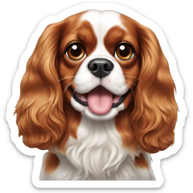 Cavalier king charles spaniel with long tongue out sticker