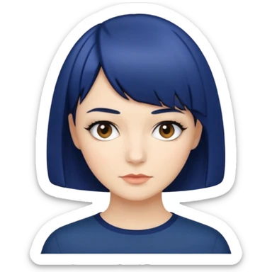 navy blue bob haircut sticker