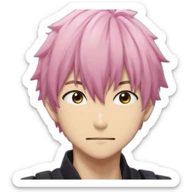 itadori yuji from jujutsu kaisen pink sticker