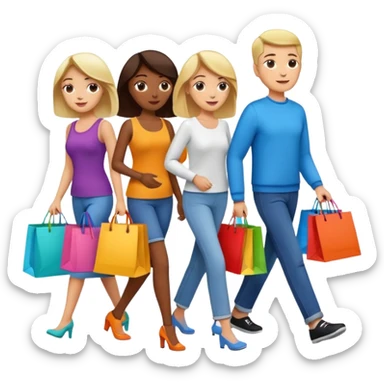 shopping bags from group outing with others sticker