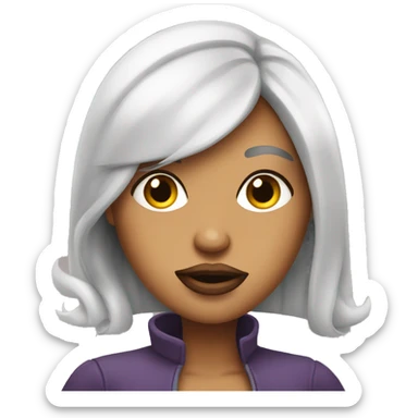 woman with extremely big large gigantic lips making a sassy face  sticker