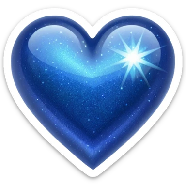 glitter heart dark blue sticker