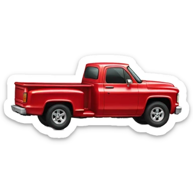 red two door gmc pickup sticker