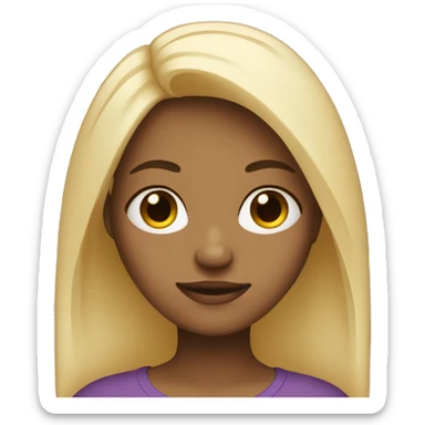 girl with half black half blonde hair sticker