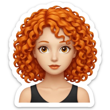 Woman with Orange Curly Hair – Shoulder-length orange curls.




 sticker