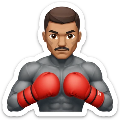 Can you make a man who is a boxer made of completely geometric or cube shaped sticker