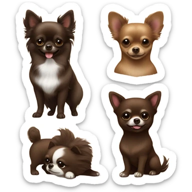 One Chocolate Pomeranian and one dark brown girl chihuahua  sticker