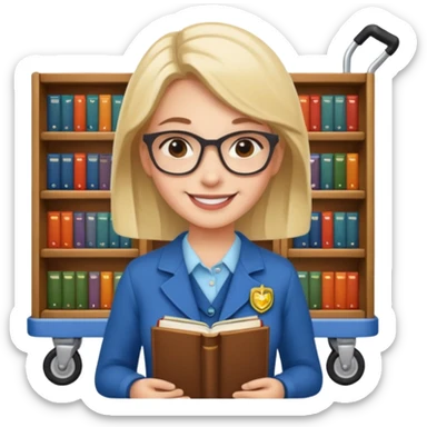 Librarian - book cart, badge





 sticker