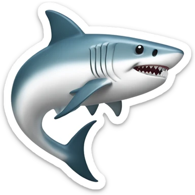 Tiburón blanco con audífonos  sticker