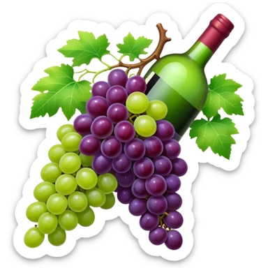  vine bottle with Grapes sticker