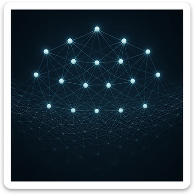 neural network, digital mesh, conceptual sticker