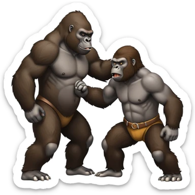 A gorilla in war shooting another gorilla sticker